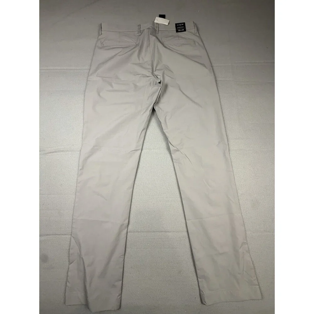 J.Crew Flex Tech Straight Fit Pants Gray Flat Front Slash Pockets 32
